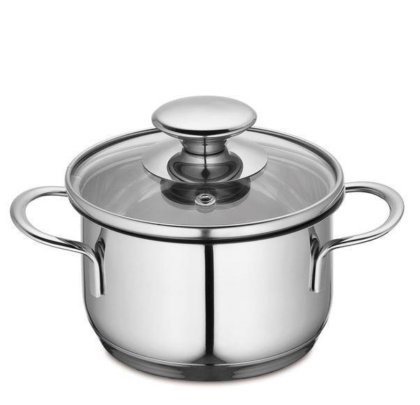 KOCHTOPF CAPRI 0,65 L  - Edelstahlfarben, Basics, Glas/Metall (12,3/10,8cm) - KÜCHENPROFI