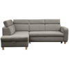 ECKSOFA inkl. Funktionen Dunkelgrau Samt  - Dunkelgrau, Design, Holz/Textil (206/261cm) - Venda