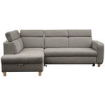 ECKSOFA inkl. Funktionen Dunkelgrau Samt  - Dunkelgrau, Design, Holz/Textil (206/261cm) - Venda