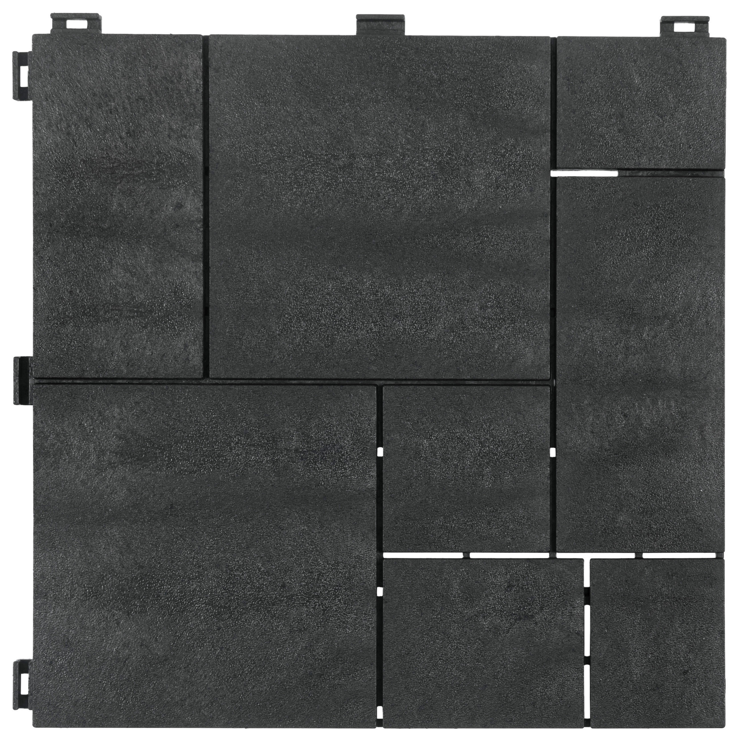 TERRASSENFLIESE GRAPHITE 30X30CM 6-ER SET  - Graphitfarben, MODERN, Kunststoff (31,8/31,8/8,3cm)