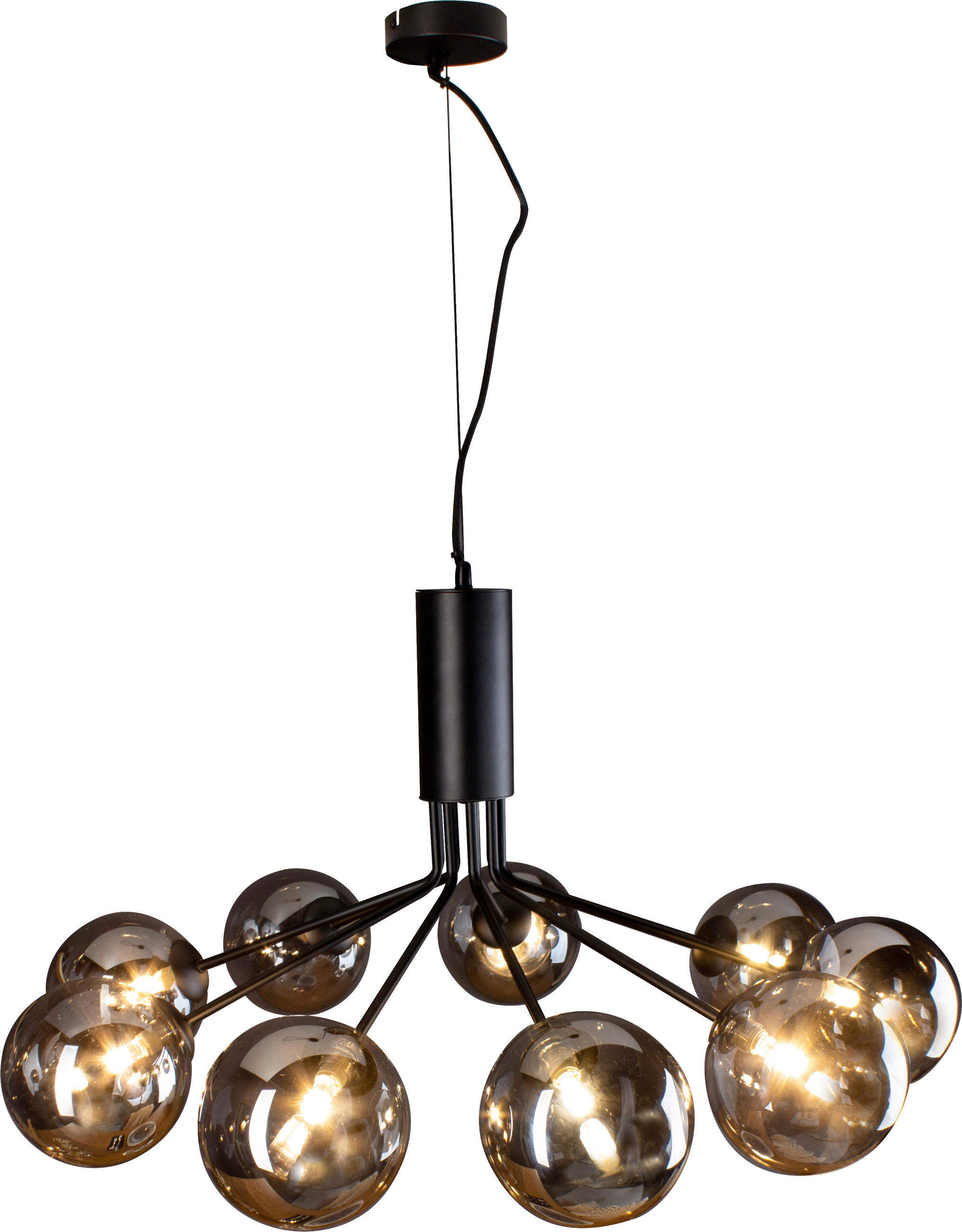 HÄNGELEUCHTE Nero 83,4/44,4 cm   - Schwarz, Design, Glas/Metall (83,4/44,4cm)