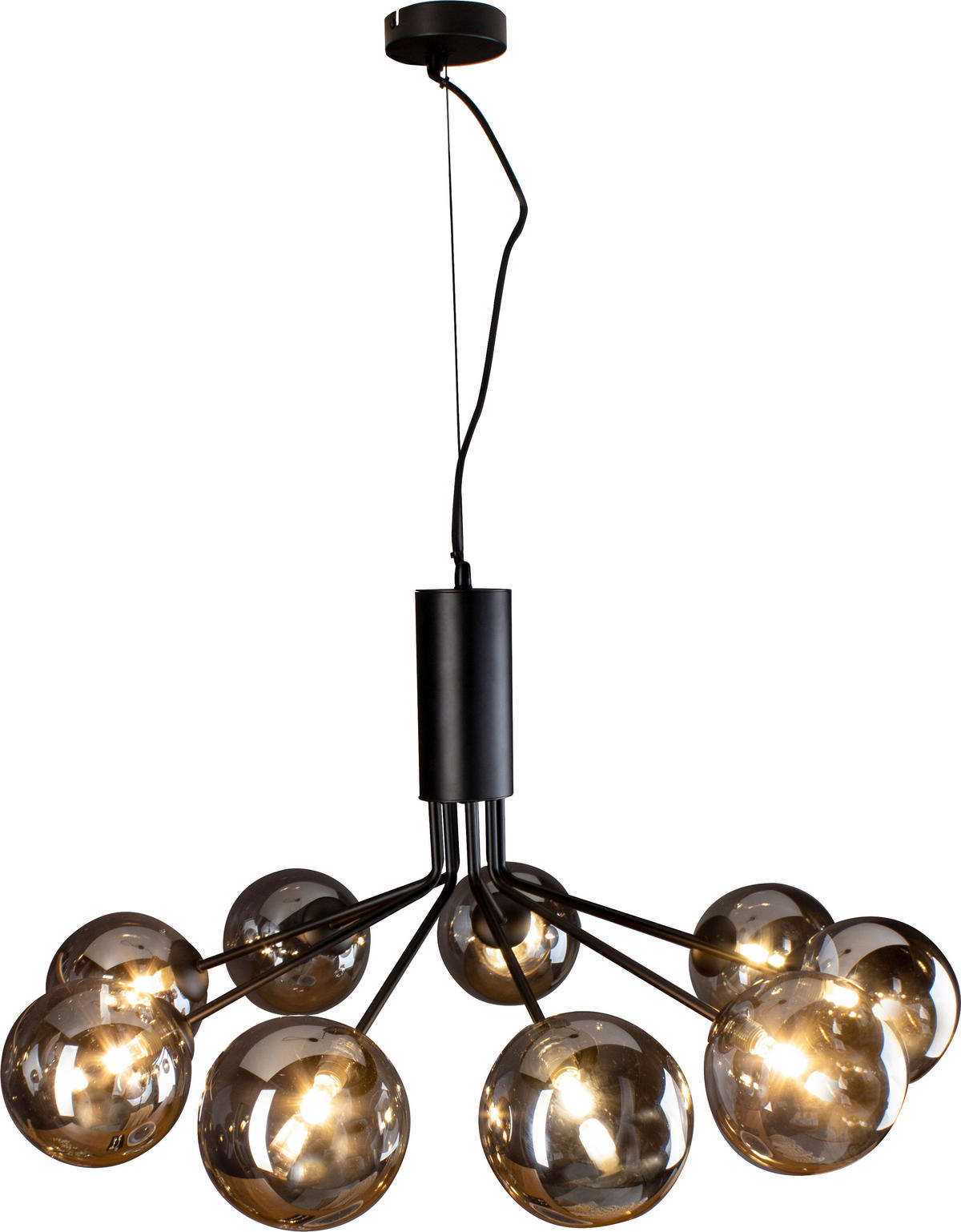 HÄNGELEUCHTE Nero 83,4/44,4 cm   - Schwarz, Design, Glas/Metall (83,4/44,4cm)