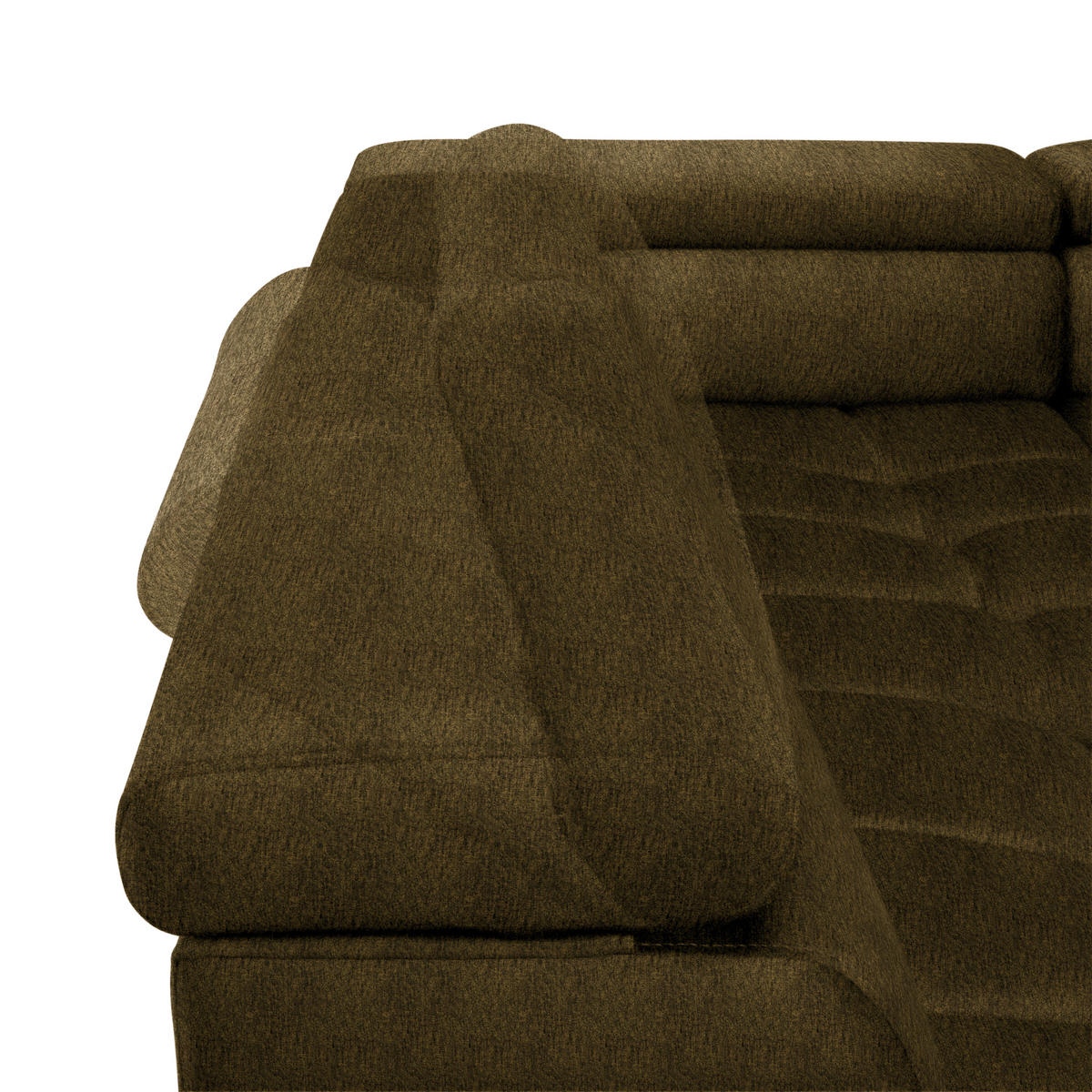 WOHNLANDSCHAFT in Samt, Webstoff Olivgrün  - Schwarz/Olivgrün, Design, Textil/Metall (216/385/177cm) - Welnova