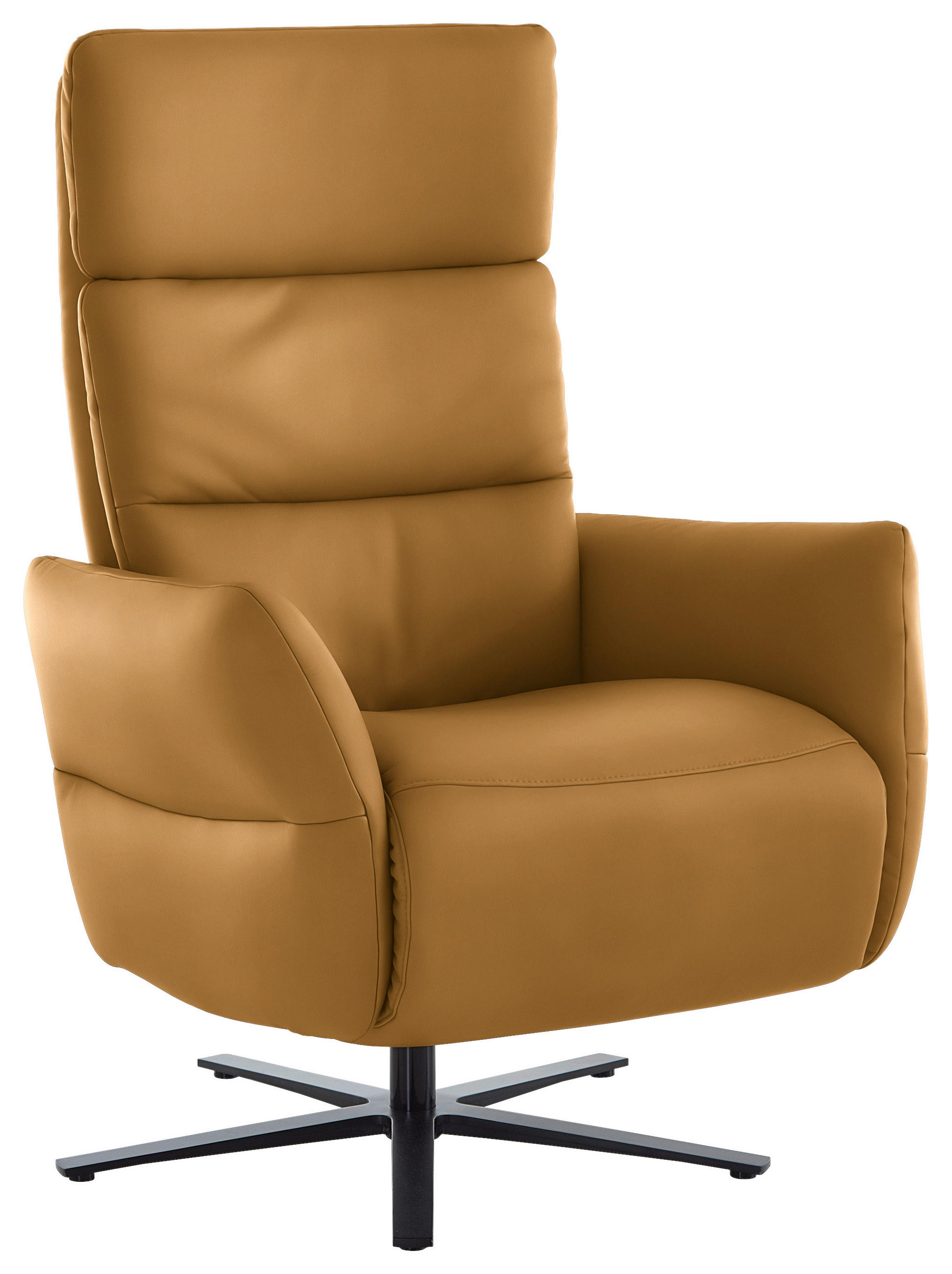 RELAXSESSEL in Leder Currygelb  - Currygelb/Schwarz, Design, Leder/Metall (82/119/85cm) - Dieter Knoll