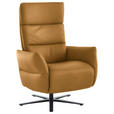 RELAXSESSEL in Leder Currygelb  - Currygelb/Schwarz, Design, Leder/Metall (82/119/85cm) - Dieter Knoll