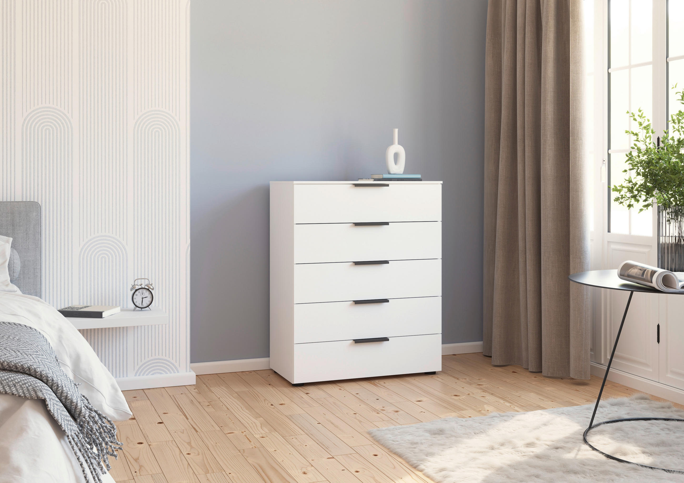 KOMMODE in 80/100/42 cm - Graphitfarben/Schwarz, MODERN, Holzwerkstoff/Kunststoff (80/100/42cm) - Rauch Möbel