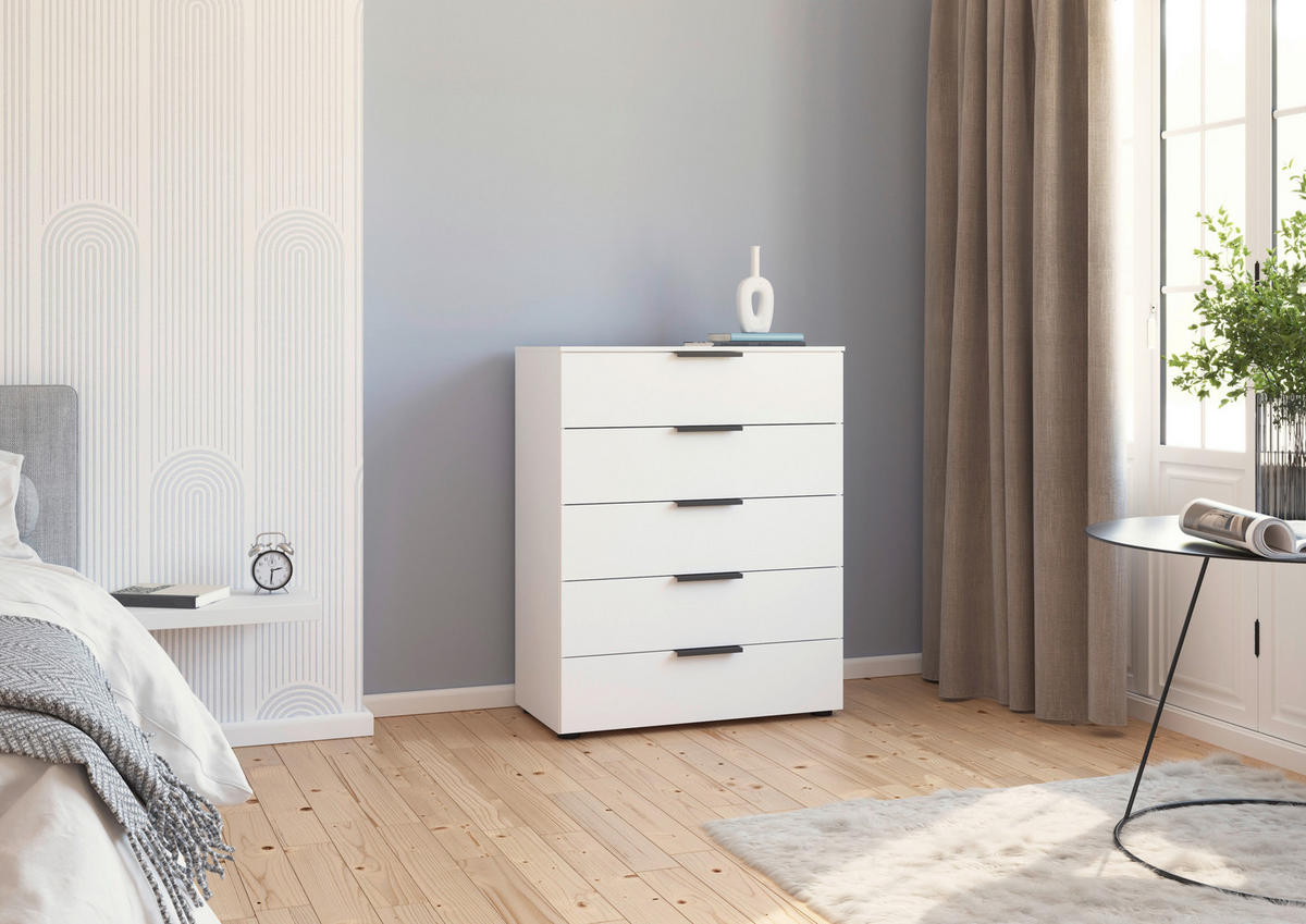 KOMMODE 80/100/42 cm  in Graphitfarben, Weiss  - Weiss/Graphitfarben, Modern, Holzwerkstoff/Kunststoff (80/100/42cm) - Rauch Möbel