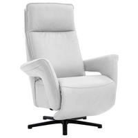 RELAXSESSEL in Leder Weiss  - Weiss/Schwarz, Design, Leder/Metall (83/112/87-174cm) - Valdera