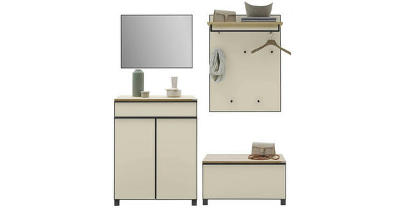 GARDEROBE 4-teilig  in 180/193/37 cm  - Eichefarben/Sahara, Design, Glas/Holz (180/193/37cm) - Dieter Knoll