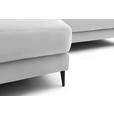 ECKSOFA  in Flachgewebe Creme  177/253 cm  - Creme/Schwarz, Design, Textil/Metall (177/253cm) - Dieter Knoll