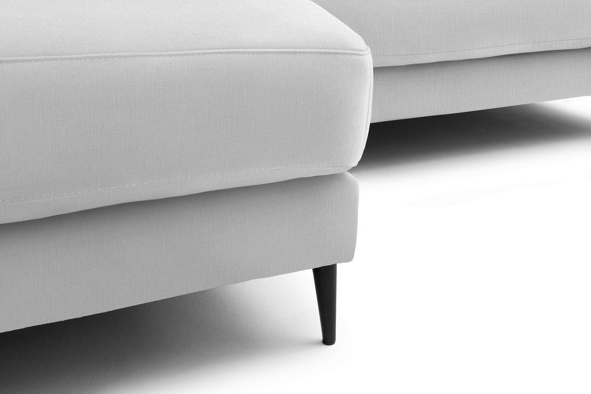 ECKSOFA in Flachgewebe Creme  - Creme/Schwarz, Design, Textil/Metall (177/253cm) - Dieter Knoll