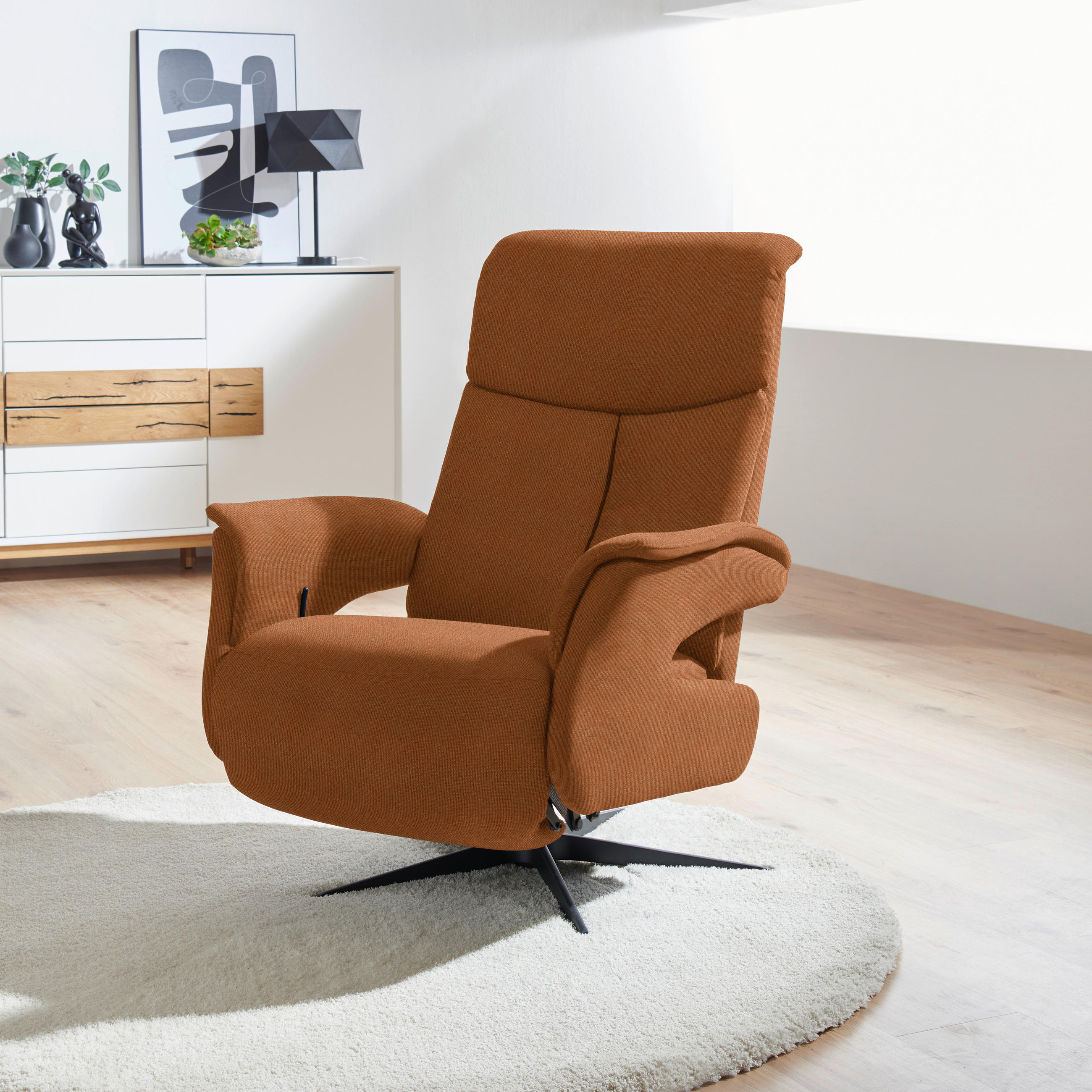 RELAXSESSEL in Textil Braun  - Schwarz/Braun, Design, Textil/Metall (78/101/88cm) - Welnova