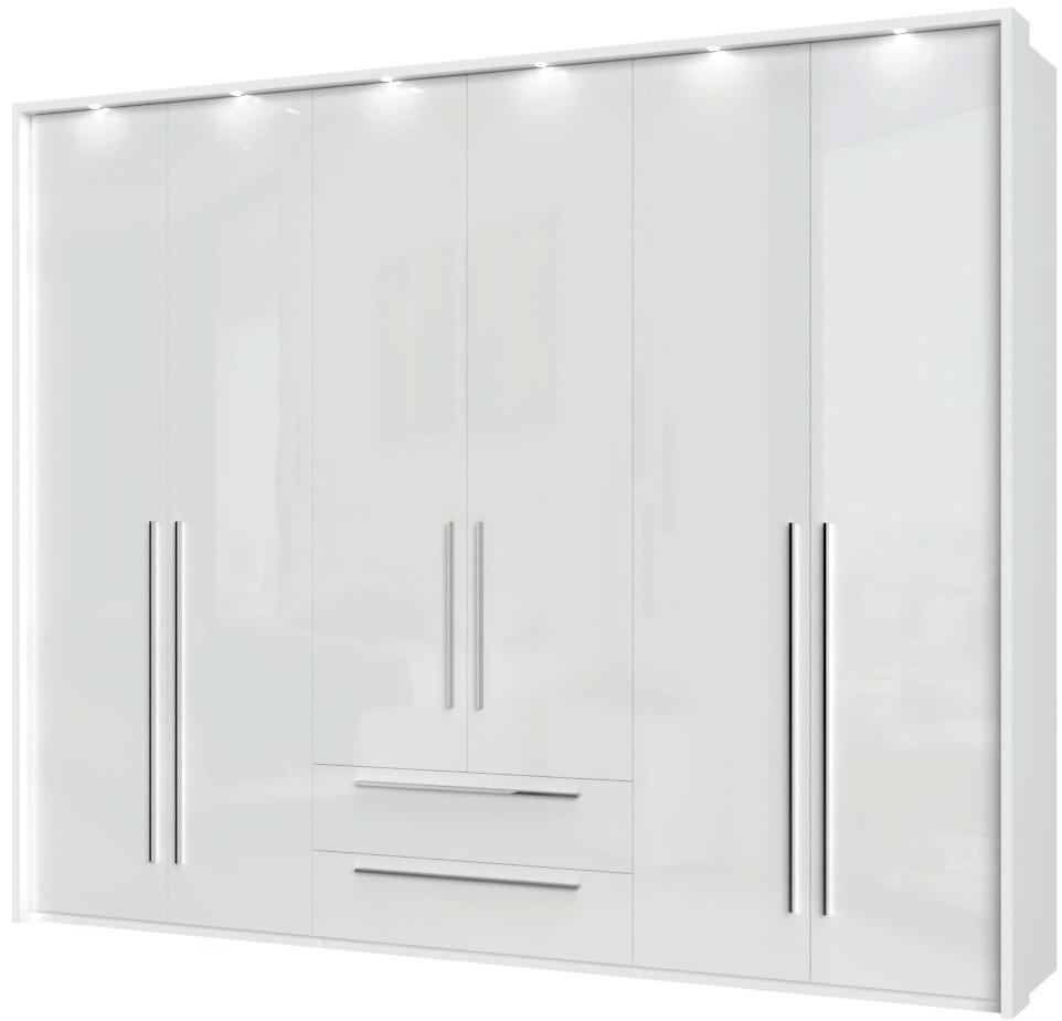 ORMAR SA KLASIČNIM VRATIMA antracit visoki sjaj, bela  277/226/60 cm  - bela visoki sjaj/bela, Dizajnerski, pločasti materijal/plastika (277/226/60cm)