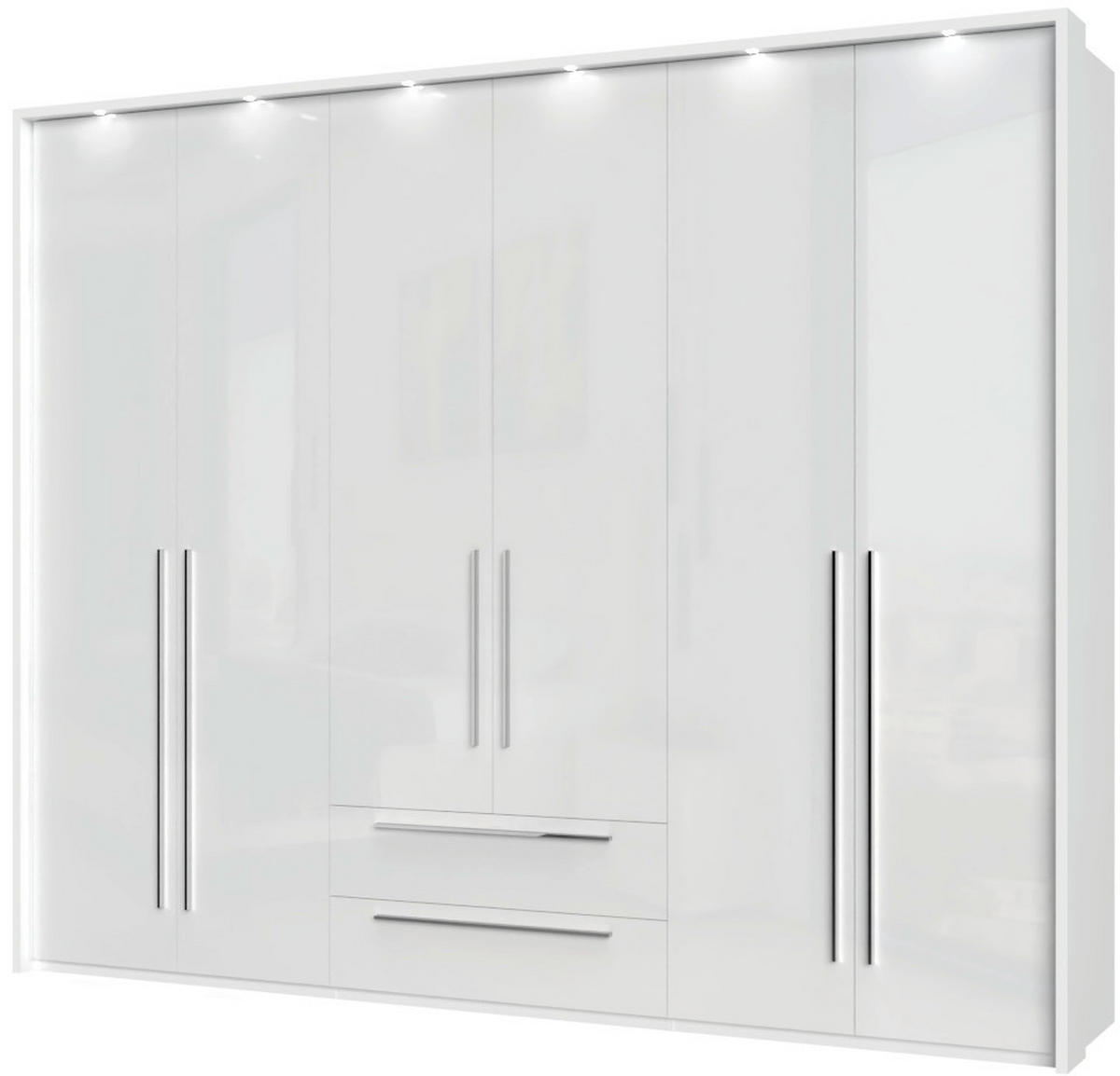 ORMAR SA KLASIČNIM VRATIMA antracit visoki sjaj, bela  277/226/60 cm  - bela visoki sjaj/bela, Dizajnerski, pločasti materijal/plastika (277/226/60cm)