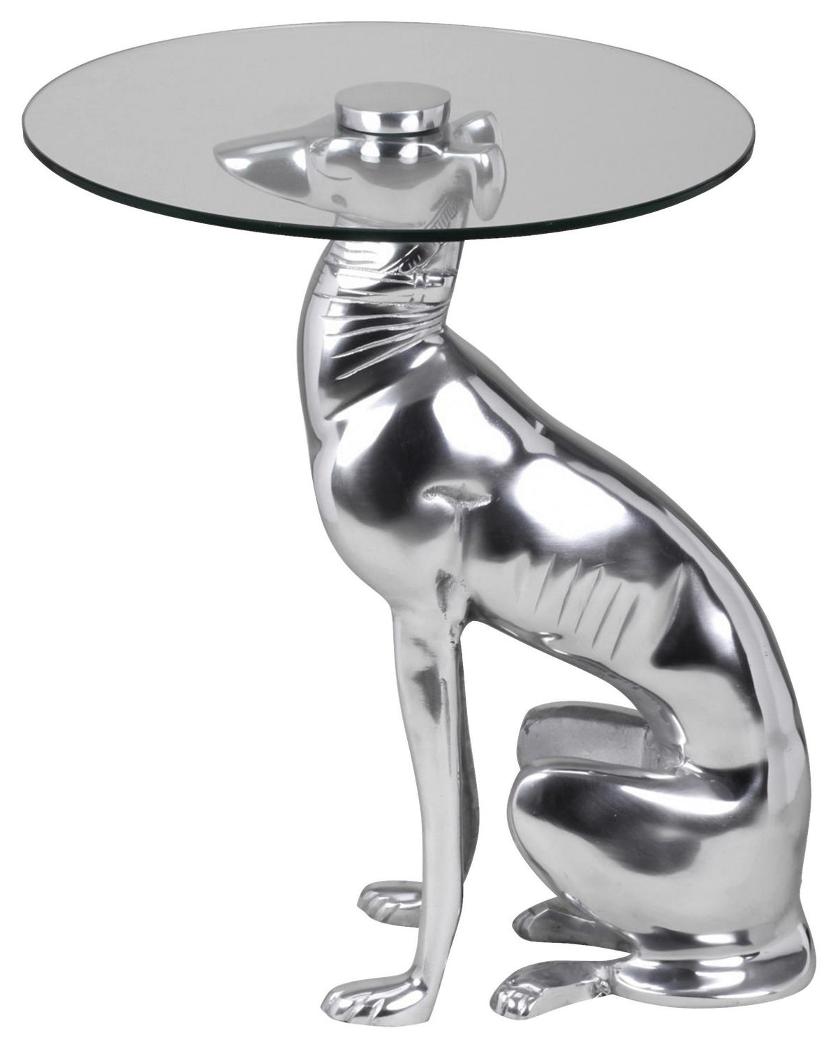 BEISTELLTISCH in Metall 40/40/50 cm  - Silberfarben, Modern, Glas/Metall (40/40/50cm) - MID.YOU