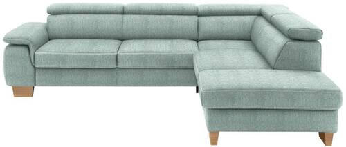 ECKSOFA in Mikrofaser Mintgrün  - Eichefarben/Beige, Natur, Holz/Textil (273/226cm) - Beldomo System