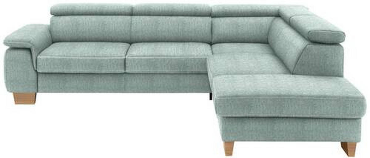 ECKSOFA in Mikrofaser Mintgrün  - Eichefarben/Beige, Natur, Holz/Textil (273/226cm) - Beldomo System