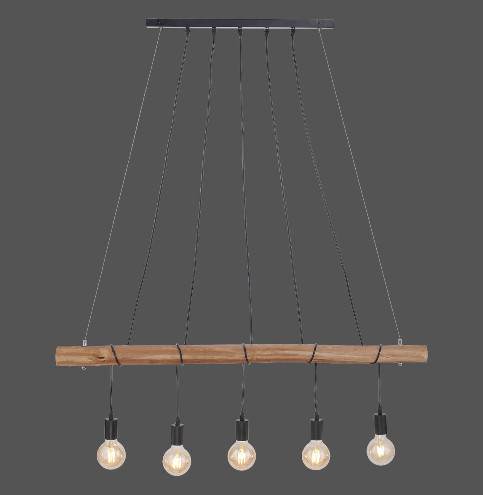 LUSTRĂ 110/8/120 cm  - negru, Lifestyle, lemn/metal (110/8/120cm)