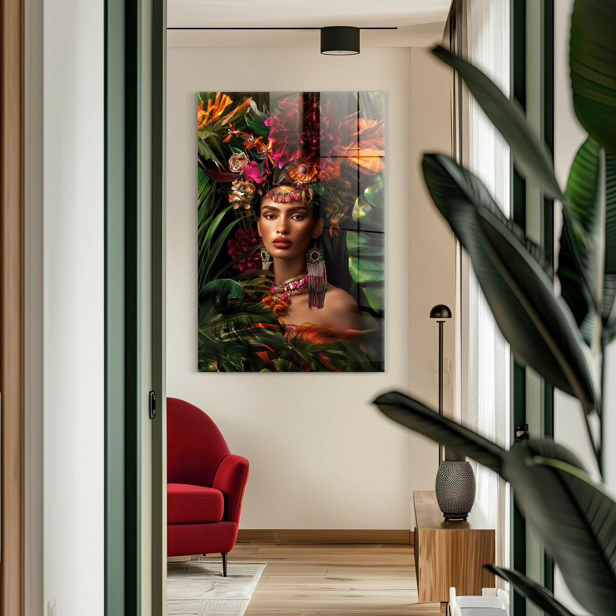 GLASBILD Frauen 120/80 cm  - Multicolor, Basics, Glas/Papier (120/80cm)