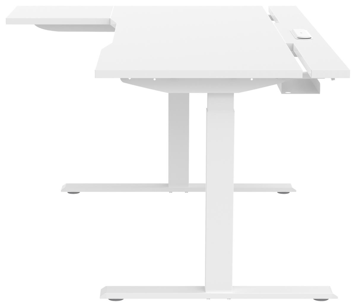 SKRIVBORD 150/76/73-118 cm  i vit  - vit, Design, metall/trämaterial (150/76/73-118cm) - Cantus