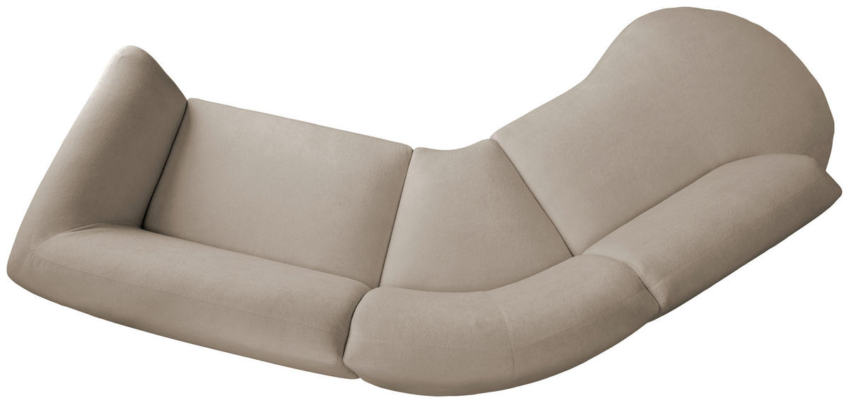 ECKSOFA in Mikrofaser Taupe  - Taupe/Schwarz, Modern, Kunststoff/Textil (182/276cm) - Livetastic