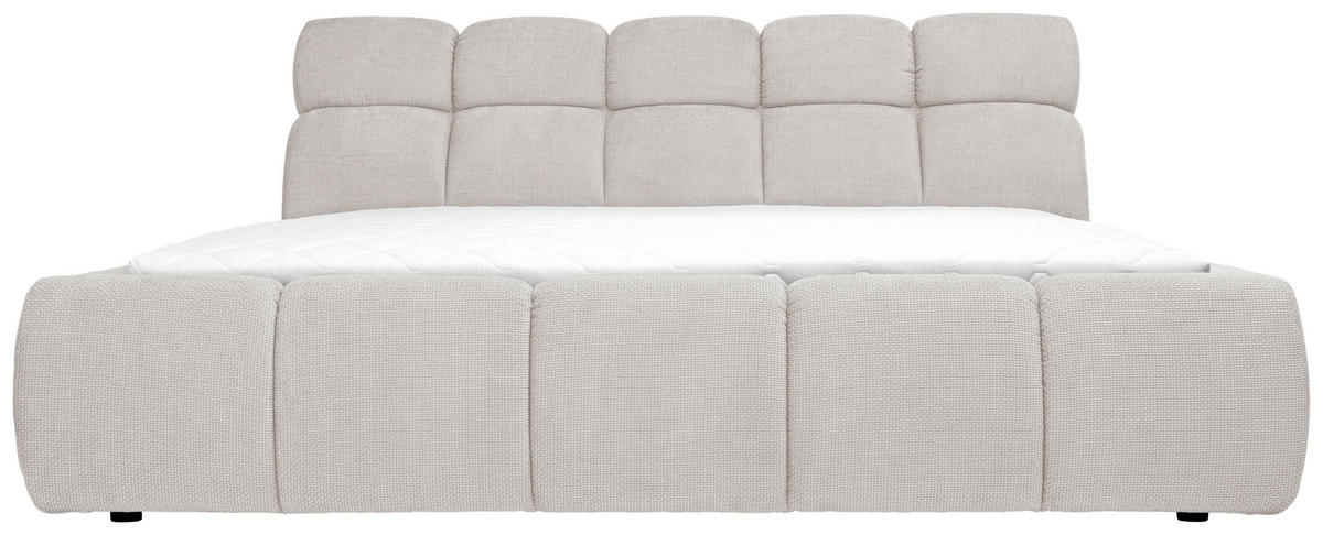 POLSTERBETT 160/200 cm  in Perlmutt  - Perlmutt/Schwarz, Design, Kunststoff/Textil (160/200cm) - Esposa