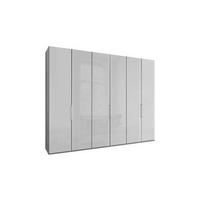 FALTTÜRENSCHRANK in Grau, Weiss  - Chromfarben/Weiss, Konventionell, Glas/Holzwerkstoff (300/216/58cm) - Dieter Knoll