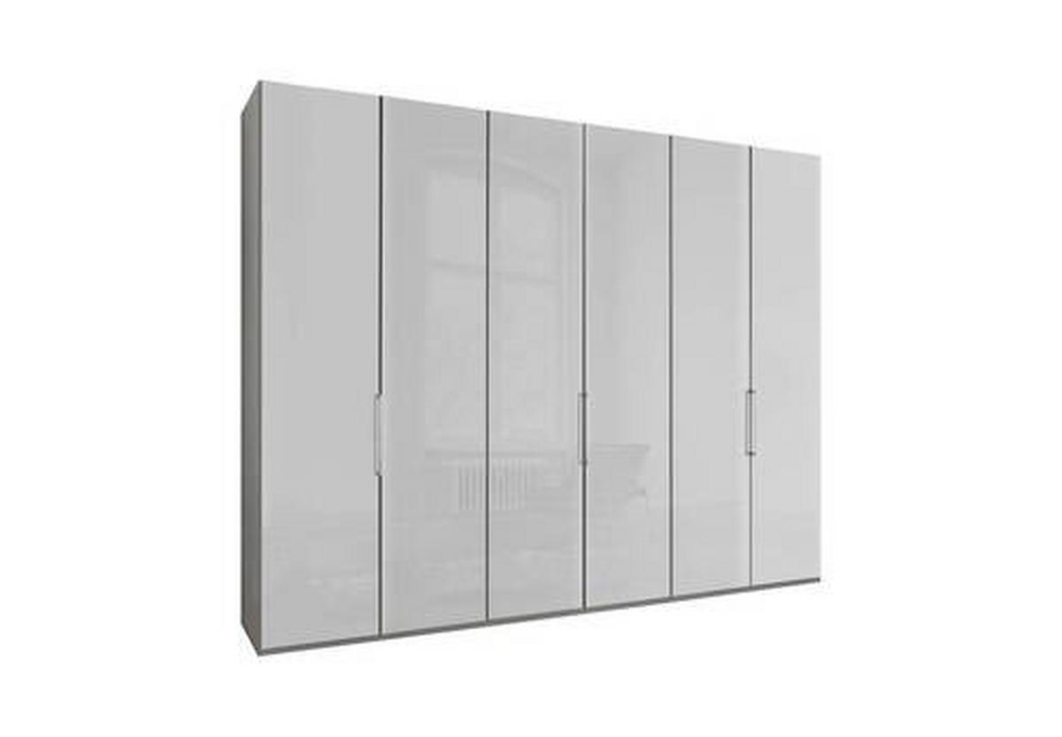 FALTTÜRENSCHRANK in Grau, Weiss  - Chromfarben/Weiss, Konventionell, Glas/Holzwerkstoff (300/216/58cm) - Dieter Knoll