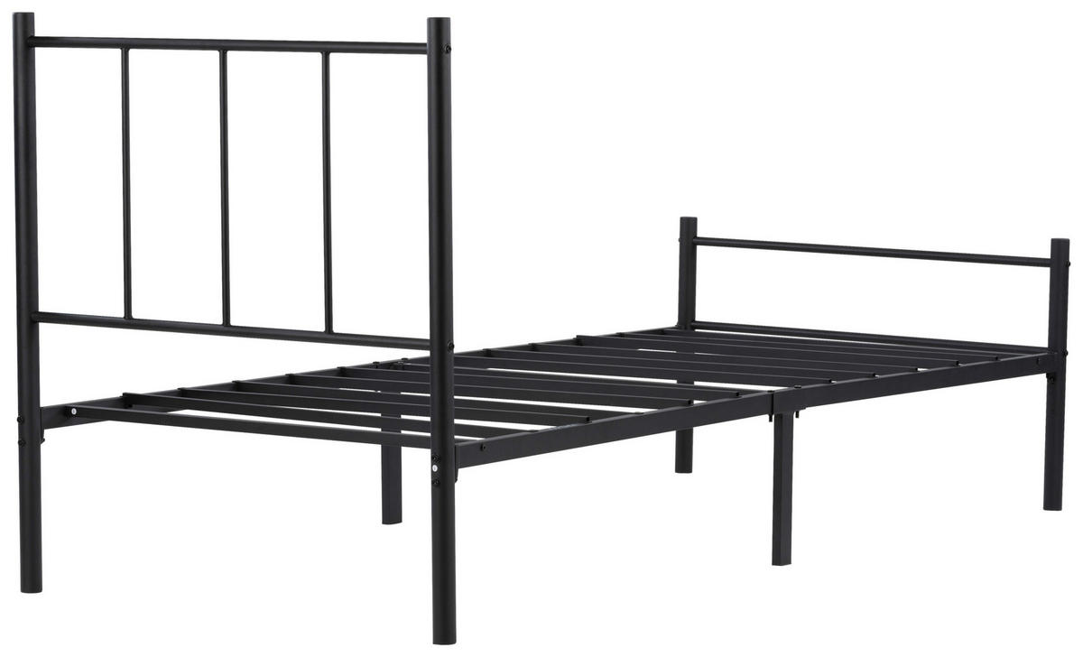 METALLBETT 90/200 cm  in Schwarz  - Schwarz, Basics, Metall (90/200cm) - Boxxx
