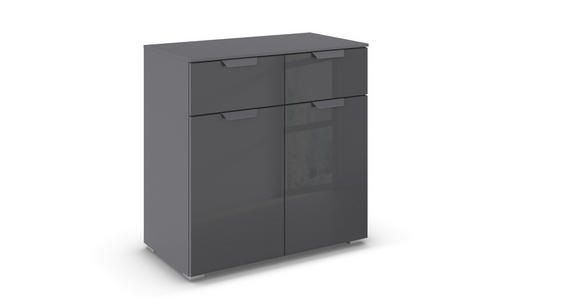 KOMMODE  in 80/81/42 cm  - Dunkelgrau, Design, Glas/Holzwerkstoff (80/81/42cm) - Carryhome