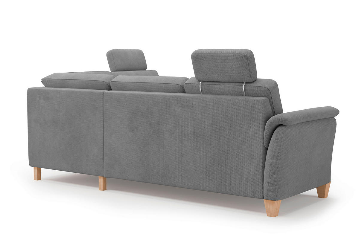 ECKSOFA in Flachgewebe Grau  236/212 cm  - Eichefarben/Grau, KONVENTIONELL, Holz/Textil (236/212cm) - Sit & More