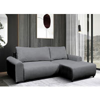 ECKSOFA Grau Struktur  - Schwarz/Grau, Design, Kunststoff/Textil (250/160cm) - MID.YOU