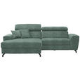 ECKSOFA Mintgrün Velours  - Schwarz/Mintgrün, Design, Textil/Metall (181/267cm) - Carryhome