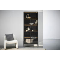 VITRINE in Schwarz  - Schwarz, Design, Glas/Holzwerkstoff (86/204/34cm) - Hom`in