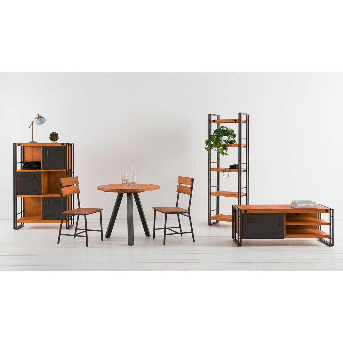 HIGHBOARD  in 90/140/35 cm  - Anthrazit/Schwarz, Trend, Holz/Metall (90/140/35cm) - home24