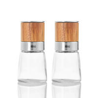 SALZ- UND PFEFFERMÜHLE AKSIA  - Design, Glas/Holz (6,5/13,5cm) - AdHoc