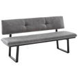 SITZBANK 180/86/60 cm Mikrofaser Grau, Schwarz  - Schwarz/Grau, MODERN, Textil/Metall (180/86/60cm) - Cantus
