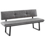 SITZBANK 180/86/60 cm Mikrofaser Grau, Schwarz  - Schwarz/Grau, MODERN, Textil/Metall (180/86/60cm) - Cantus