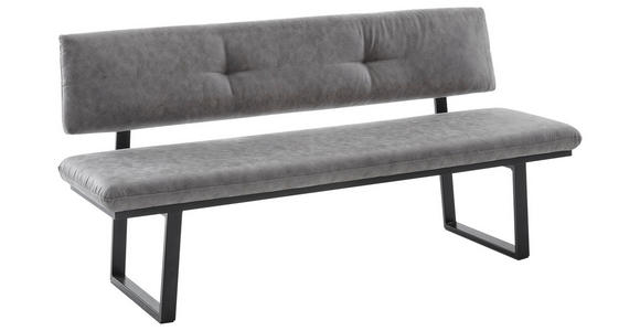 SITZBANK 180/86/60 cm Mikrofaser Grau, Schwarz  - Schwarz/Grau, MODERN, Textil/Metall (180/86/60cm) - Cantus
