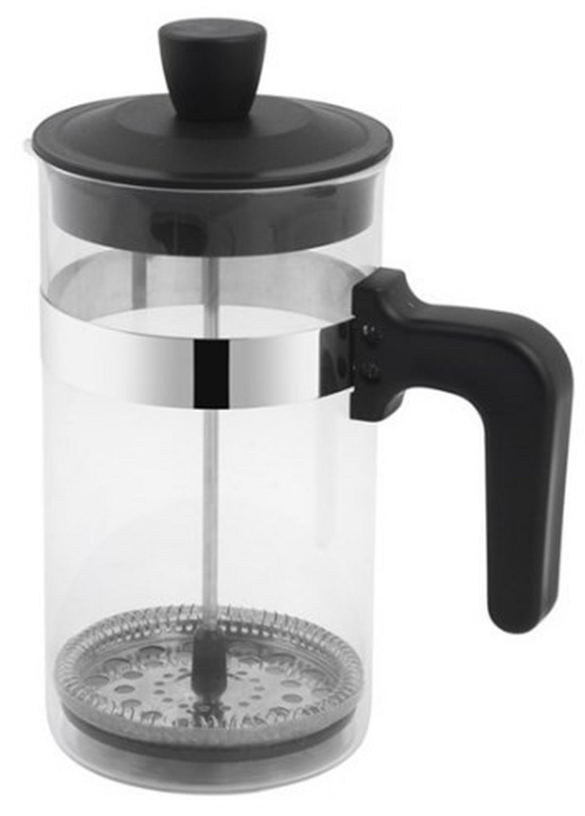KAFFEPRESS  - kromfärg/svart, Basics, metall/glas (12,5/14/11,2cm)