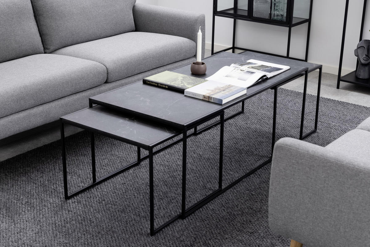 SOFFBORD SET - svart, Klassisk, metall/trämaterial (56-120/56-60/44-48cm) - MID.YOU