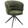 STOL MED ARMSTÖD järn chenille  - olivgrön/svart, Design, metall/textil (63,5/81,5/61cm) - Novel