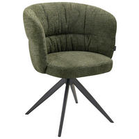 STOL MED ARMSTÖD järn chenille  - olivgrön/svart, Design, metall/textil (63,5/81,5/61cm) - Novel