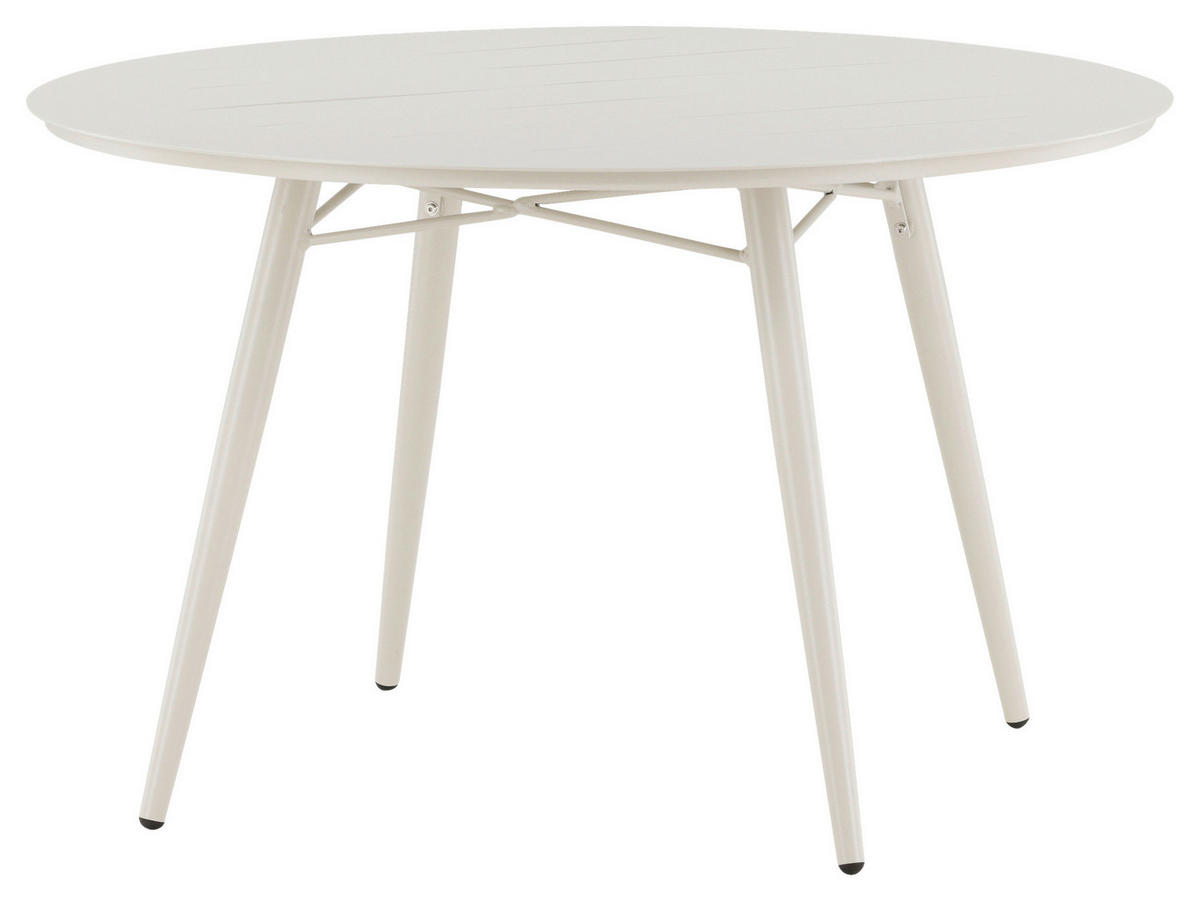 UTEBORD metall rund  - beige, Klassisk, metall (120/120/75cm) - Gardenson