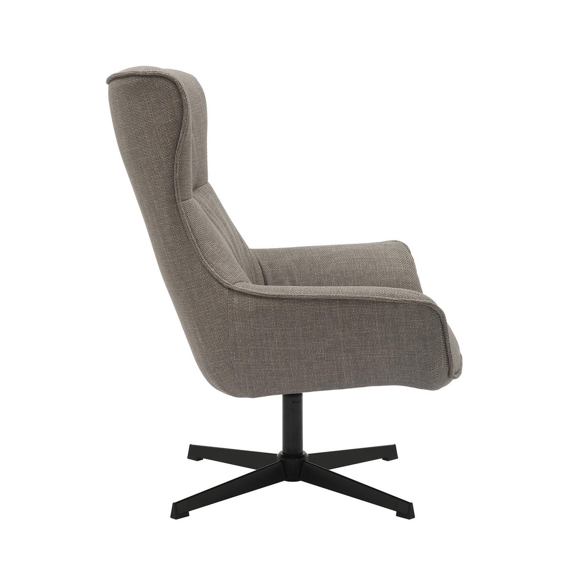 SESSEL in Struktur Taupe  - Taupe/Schwarz, MODERN, Textil/Metall (85/103/83cm) - Livetastic