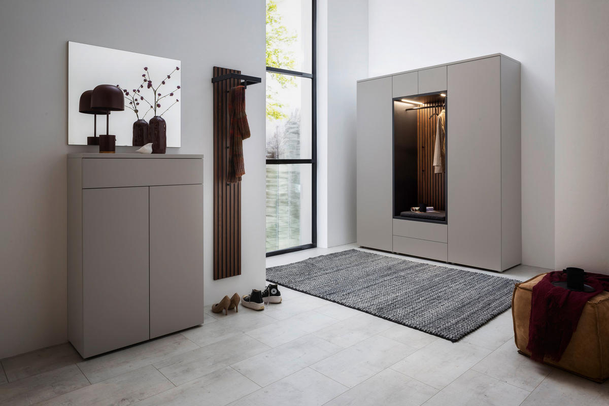 GARDEROBE 5-teilig  in 196/233/59 cm  - Anthrazit/Nussbaumfarben, Design, Holz/Holzwerkstoff (196/233/59cm) - Moderano