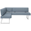 ECKBANK 137/185 cm  in Blau, Edelstahlfarben  - Blau/Edelstahlfarben, Design, Textil/Metall (137/185cm) - Dieter Knoll