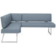 ECKBANK 160/208 cm  in Blau, Edelstahlfarben  - Blau/Edelstahlfarben, Design, Textil/Metall (160/208cm) - Dieter Knoll