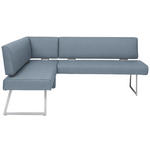 ECKBANK 160/208 cm  in Blau, Edelstahlfarben  - Blau/Edelstahlfarben, Design, Textil/Metall (160/208cm) - Dieter Knoll