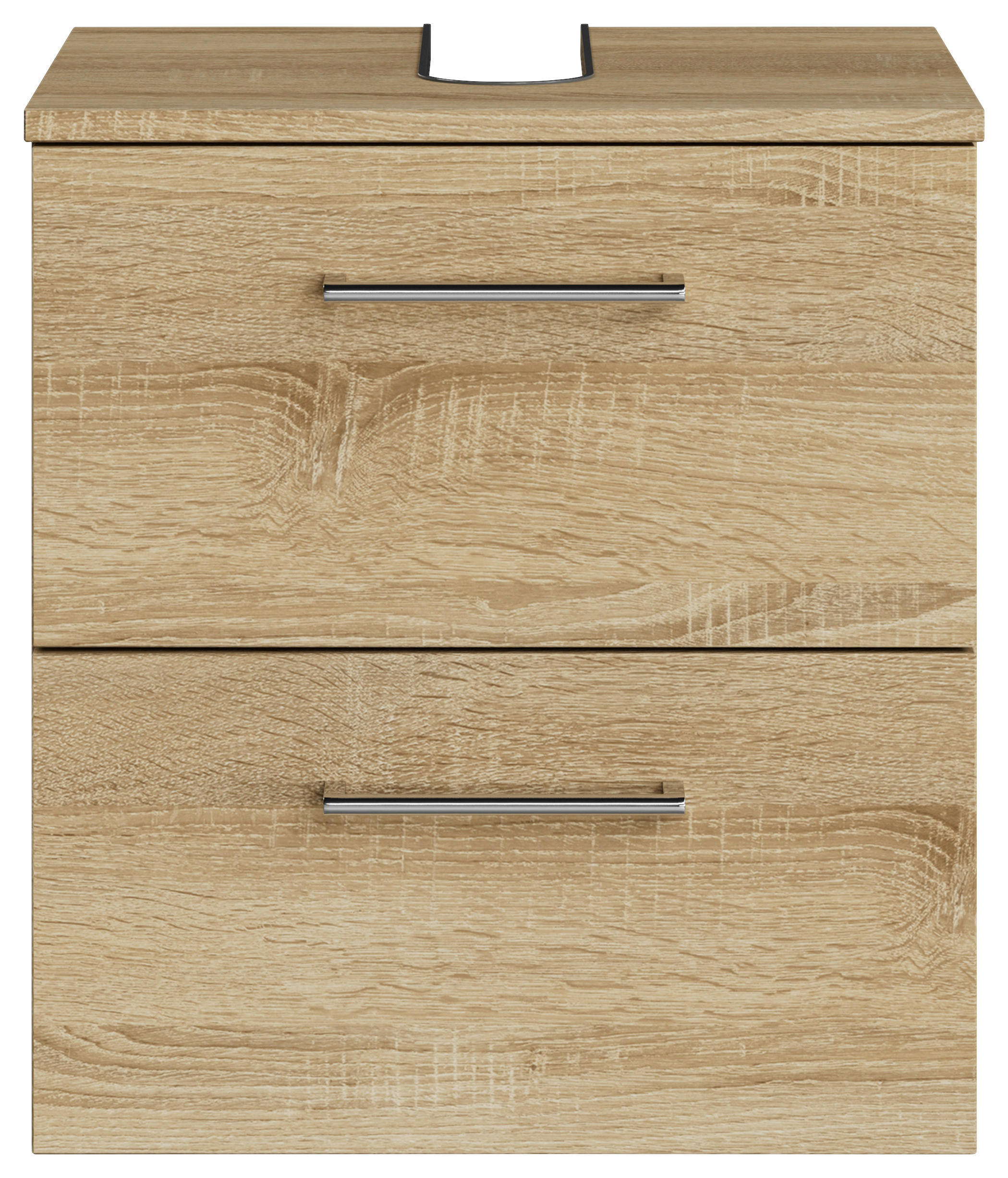 WASCHBECKENUNTERSCHRANK 45/49,8/38,3 cm  - Chromfarben/Eiche Bianco, KONVENTIONELL, Holzwerkstoff/Metall (45/49,8/38,3cm) - Sadena